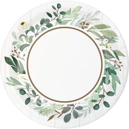 Omg 7 in. Eucalyptus Dessert Plates, 96PK OM3524118
